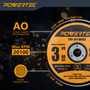 POWERTEC 3" Cut Off Wheels 50 Pack, 1/16" Thick with 3/8" Arbor, Metal & Stainless Steel Cutting Wheel for Angle Grinder, Iridium-Coated Aluminum Oxide 60 Grit (14017)