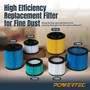 POWERTEC VFCS Cartridge Filter & Retainer for Vacmaster 5-20 Gal. Wet/Dry Vacuums, 1 Pack (75125) 06