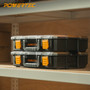 POWERTEC Small Parts Organizer & Tool Box – 10 Compartments, IP65 Water & Dust Protection, Stackable Storage with Interlocking Latch, Removable Tray, Clear Lid, Portable Design, 2-Pack (72365-P2) 09