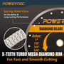 POWERTEC 10-Inch Super Thin Diamond Blade for Wet/Dry Cutting – Turbo Mesh Tile Cutting Disc for Porcelain, Ceramic Tile, Granite, Marble & Stone – 1" Arbor with 7/8", 3/4", and 5/8" Reducer Rings, Max RPM 6100 (14029) 03