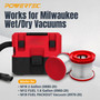 POWERTEC 49-90-1900 Wet Dry Vacuum Filter for Milwaukee M18 0880-20, 0970-20 & M12 0970-20 Cordless Vacuum 2 Pack, HEPA Cartridge Filter Replacement for Milwaukee Cordless Shop Vacs (75132)
 03