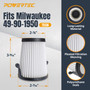 POWERTEC 49-90-1950 Wet Dry Vacuum Filter for Milwaukee M12 0850-20 Compact Vacuum, 2 Pack (75136) 02