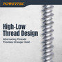 POWERTEC Cement Screws #8 x 1-1/4″, Ruspert Coated Concrete Screws with T25 Torx Star Drive Bit – High-Low Thread Masonry Screws for Cement Board, Concrete & Brick, 200-Pack (72319) 03