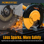 POWERTEC 14-Inch Multi-Material Chop Saw, 15 Amp, TCT Blade, Adjustable Fence & Depth Stop, Quick-Release Vise, Soft Start, for Metal, Wood, Plastic, and More (CPS1400) 08