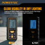 POWERTEC Laser Measure 165 ft (50 m) Digital Distance Meter with Angle Sensor, Backlit LCD, Area/Volume/Pythagorean Modes, Continuous Measurement, Memory, Batteries Included (72316) 01