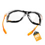 POWERTEC Safety Glasses ANSI Z87.1-2020, Clear Wraparound Protective Eyewear with Removable Foam Gasket, UV Protection for Construction, Woodworking & Jobsite Use (72317) 01