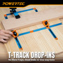 POWERTEC T-Track In-Line Inserts, Drop-In T-Track Connectors for 3/4" × 3/8" Grooves, Compatible with 1/4" & 5/16" T-Bolts, Modular T-Track System for Jigs, Router Tables, and More, 8PK (72354) 04