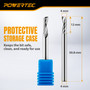 POWERTEC CNC Single Flute Solid Carbide End Mill, 4-Pack, 4mm Cutting Diameter, 12mm Cut Length, 4mm Shank, Uncoated Up-Cut Router Bits for Aluminum, Copper, Plastics, Wood & Composite Panels (73072) 02
