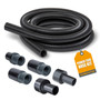 POWERTEC 70347 10 Ft. Dust Collection Hose Kit with 5 Fittings for Woodworking Power Tools Home and Wet/Dry Shop Vacuums 01