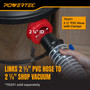 POWERTEC 2-1/2" to 2-1/4" Dust Collection Reducer Adapter, Hose Conversion Adapter for Shop Vac & Woodworking Dust Collection Systems, ABS Plastic Dust Port Fitting for Benchtop Power Tools (70495) 03