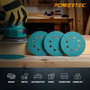 POWERTEC 5-Inch 8-Hole Hook & Loop Wet Dry Sanding Discs, 25PK 80 Grits, Aluminum Oxide with Zirconia, Film Backing Sandpaper for Orbital Sander, Wood, Metal, & Automotive (46808) 02