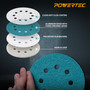 POWERTEC 5-Inch 8-Hole Hook & Loop Wet Dry Sanding Discs, 25PK 60 Grits, Aluminum Oxide with Zirconia, Film Backing Sandpaper for Orbital Sander, Wood, Metal, & Automotive (46806) 03
