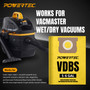 POWERTEC VDBS Shop Vac Bags 3 Pack for Vacmaster 5-6 Gallon Wet/Dry Vacuums & Professional Beast Series VFB511B 0201, Replacement Shop Vac Dust Bags for Major Brands 5-6 Gal. Vacuum Cleaners (75130) 03