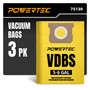 POWERTEC VDBS Shop Vac Bags 3 Pack for Vacmaster 5-6 Gallon Wet/Dry Vacuums & Professional Beast Series VFB511B 0201, Replacement Shop Vac Dust Bags for Major Brands 5-6 Gal. Vacuum Cleaners (75130) 01