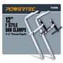 POWERTEC Heavy Duty 12" F Style Bar Clamps, 4-3/4" Throat, 1200 lb Clamping Force – Woodworking, Cabinetry, Welding & Workshop Use, 2-Pack (72438) 01