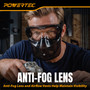 POWERTEC Anti-Fog Safety Goggles with Flip-Up Detachable Face Shield, ANSI Z87+ Impact Rated, Full Face Protection, Vented Mask for Grinding, Cutting, Dust & Debris (72433) 07