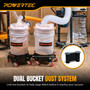 POWERTEC Bucket Dolly with Caster Wheels for 5 Gallon Buckets, 5 Gallon Bucket Cart Roller with 3 Locking Wheels, Screw Clamps & Connector, Designed for Dust Separator, Car Wash & Detailing (70487) 07