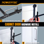 POWERTEC Cabinet Hardware Jig for Knobs & Pulls, Adjustable Drill Guide Template with 5mm Drill Bit, 1"–16" Centering Range, Metric & Imperial Scales for Cabinet Door & Drawer Installation (72427) 09