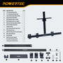 POWERTEC Cabinet Hardware Jig for Knobs & Pulls, Adjustable Drill Guide Template with 5mm Drill Bit, 1"–16" Centering Range, Metric & Imperial Scales for Cabinet Door & Drawer Installation (72427) 07
