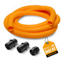 POWERTEC 2-1/2" x 20 ft. Shop Vac Hose Kit with Adapters for 2-1/4" & 2-5/8" Vacuum Ports, Vacuum Hose Kit with Hose Adapters for Wet Dry Shop Vacuum Cleaners & Woodworking Dust Collection (70480) 01