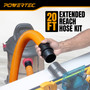 POWERTEC 2-1/2" x 20 ft. Shop Vac Hose Kit with Adapters for 2-1/4" & 2-5/8" Vacuum Ports, Vacuum Hose Kit with Hose Adapters for Wet Dry Shop Vacuum Cleaners & Woodworking Dust Collection (70480) 05