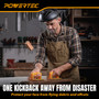 POWERTEC Adjustable Face Shield, ANSI Z87+ High Impact Rated, Anti-Fog Clear Polycarbonate Visor, Ratcheting Headgear with Flip-Up Design & Sweatband - Grinding, Woodworking, Yard & Shop Work (72428) 09