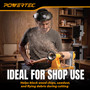 POWERTEC Adjustable Face Shield, ANSI Z87+ High Impact Rated, Anti-Fog Clear Polycarbonate Visor, Ratcheting Headgear with Flip-Up Design & Sweatband - Grinding, Woodworking, Yard & Shop Work (72428) 03