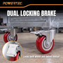 POWERTEC 4" Swivel Caster Wheels Set of 4 with Dual Locking Brake, Heavy Duty Plate Casters, 1763 lbs Static Load, for Workbench, Cart & Furniture (17227) 04