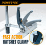 POWERTEC Welding Clamps, 2 PK, for 5/8" Fixture Holes (72235-P2) | Quick-release ratchet, 999 lb clamping force, 7-3/4" capacity, 4-3/4" throat depth, welding tables & workbenches2