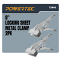 POWERTEC 8" Locking Sheet Metal Clamp, 2-Pack, Flat Jaw Pliers (72440) | Quick-release alloy steel locking pliers for sheet metal bending, forming, fabrication, welding & clamping tasks 1