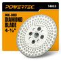 POWERTEC Diamond Blade, 4-1/2", Dual-Sided, 5/8"-11 Arbor (14033)
Vacuum-Brazed Continuous Rim For Cutting & Grinding Porcelain, Ceramic Tile, Granite And Natural Stone 1