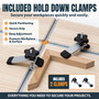 POWERTEC 72379 T-Track Table System Kit, Includes 10pcs 11" Universal T-Tracks, 12pcs 5.5" Universal T-tracks, 8pcs 4-Way Intersections and 2 Hold Down Clamps 4