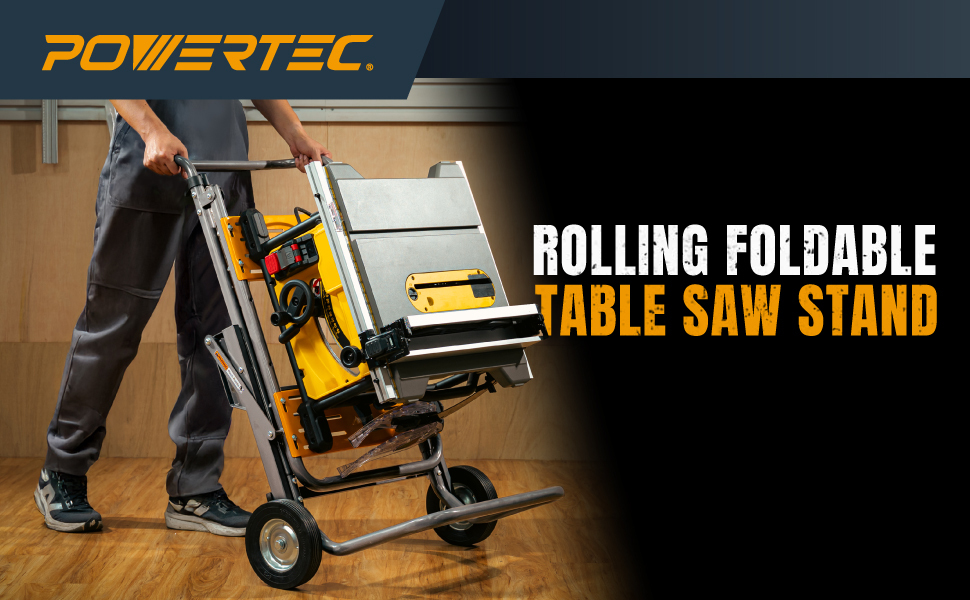 POWERTEC MT4009 Rolling Foldable Table Saw Stand