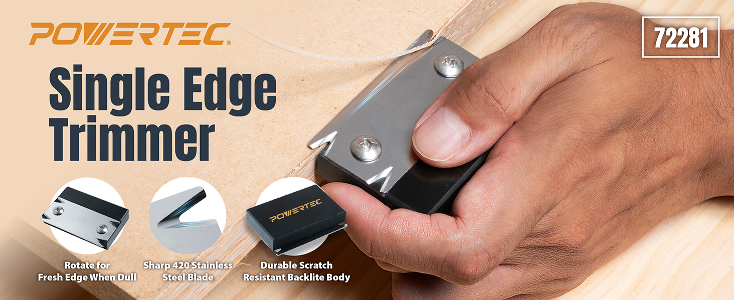 POWERTEC 72281 Single Edge Banding Trimmer Banner