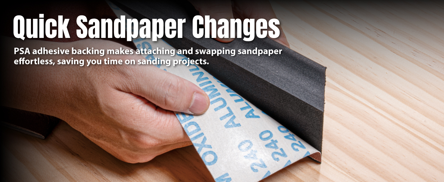 POWERTEC 16" PSA Sanding Block - Compatible with PSA Adhesive Sandpaper -Long Hand Sanding Block for Auto Body, Woodworking, Furniture Refinishing & DIY Projects (72321) 01