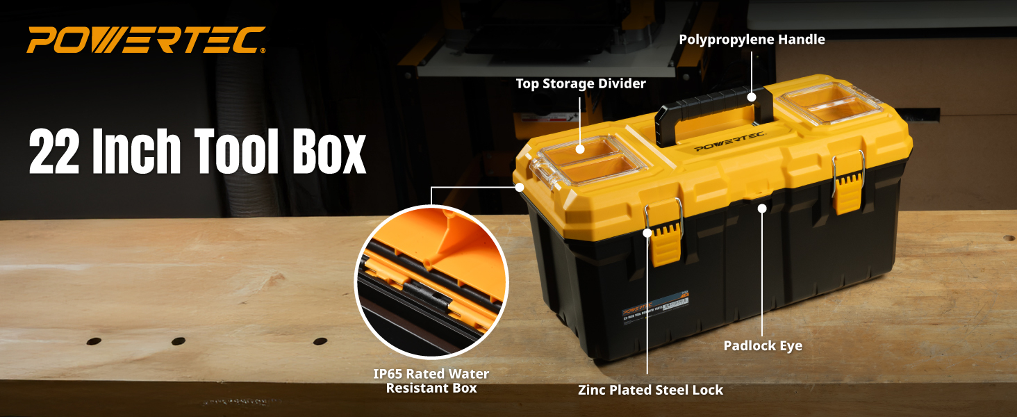 22 inch tool box with removable tray 72363