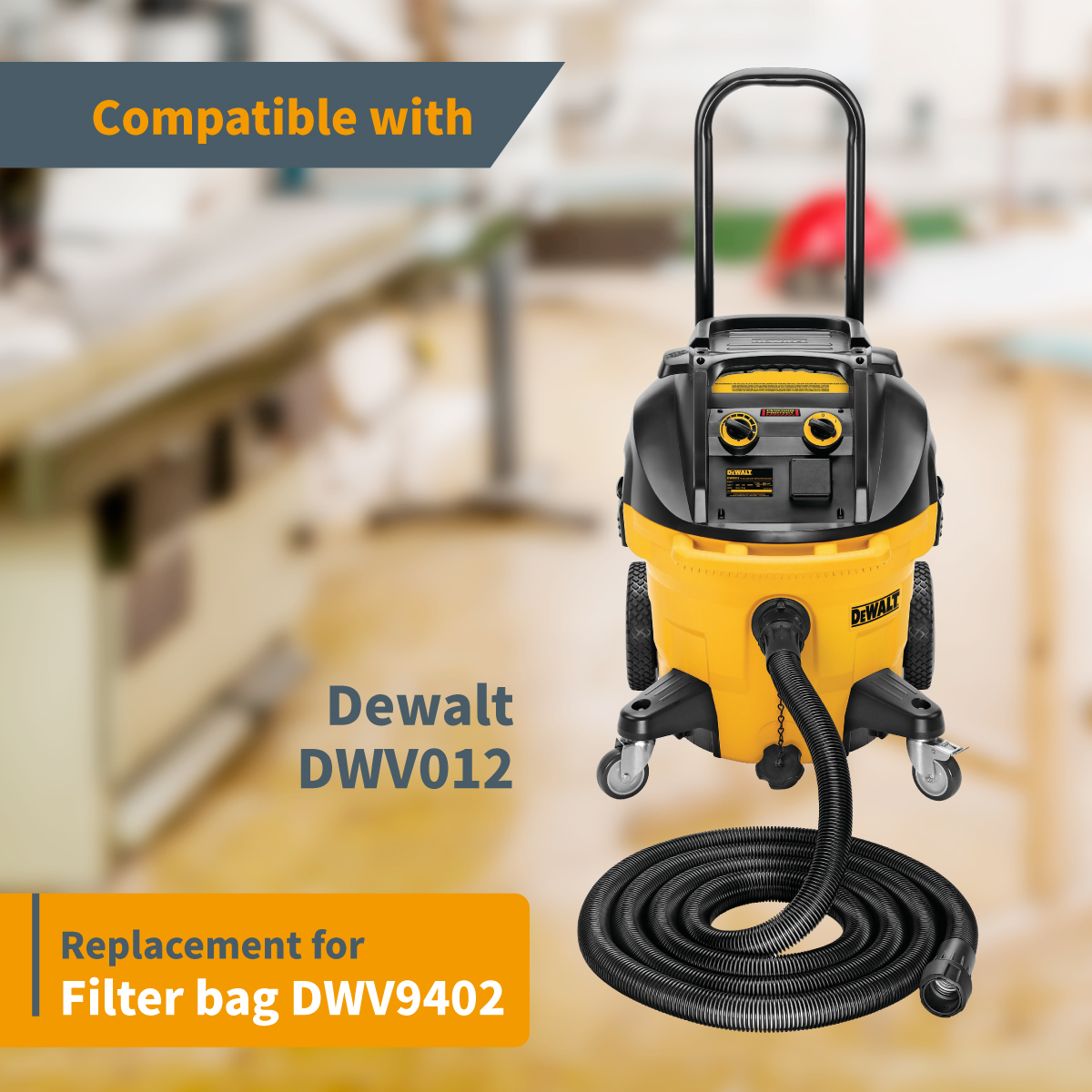 DWV9401 | Lot de 5 sacs d'aspirateur Dewalt en papier pour modèle DWV900L - DWV901L - DWV902M