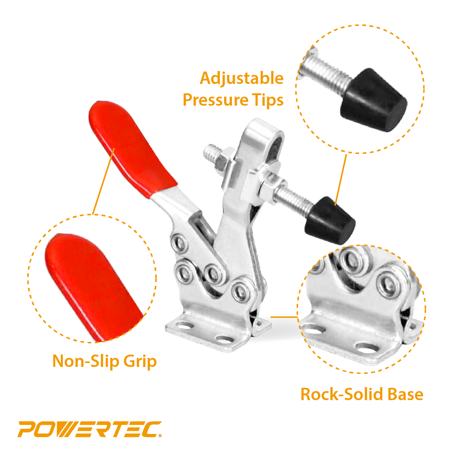 QLOUNI 4PCS Toggle Clamp Vertical Hand Tools 201-B Horizontal Quick Release Toggle Clamp With