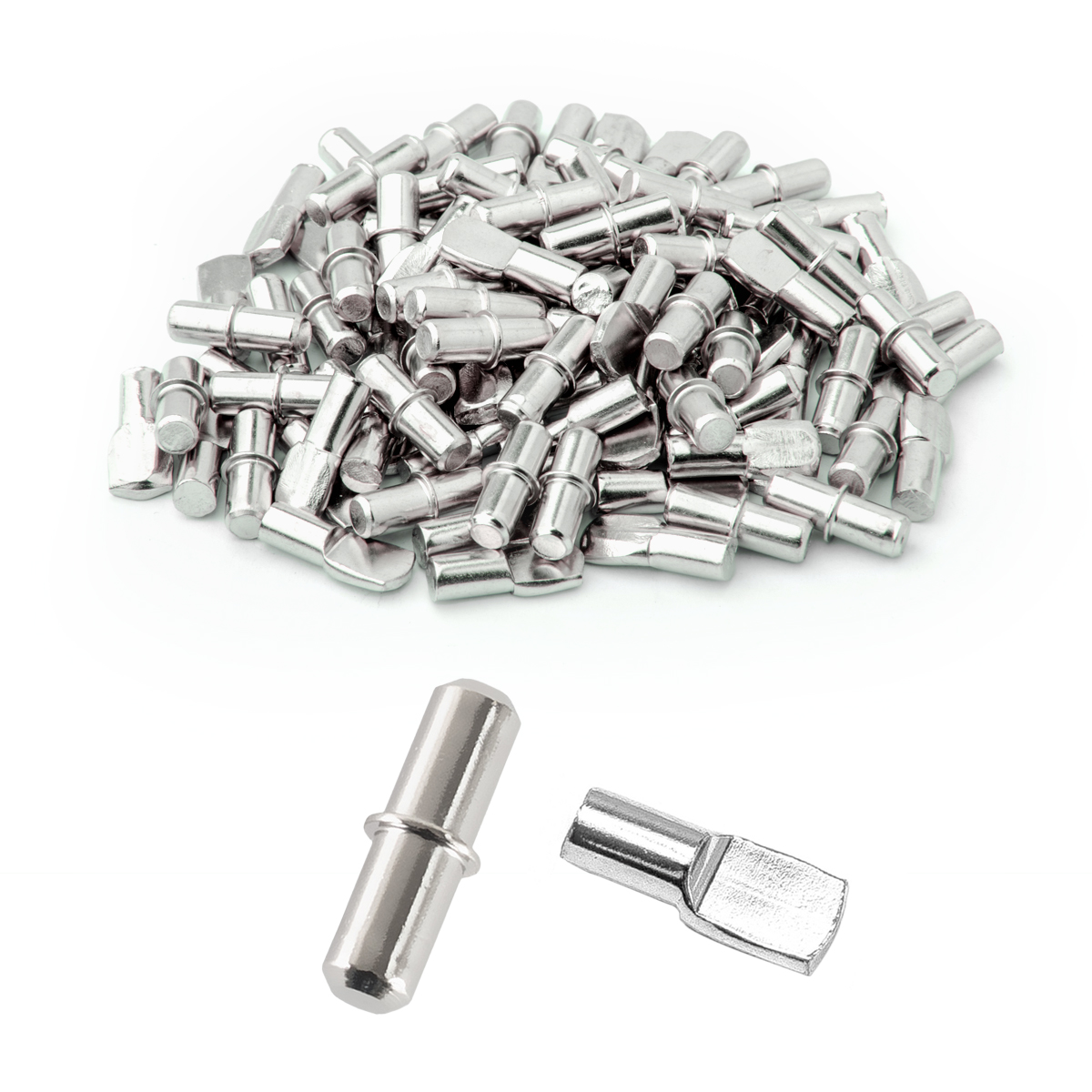 Cylindrical Shaped & Spoon Shaped Shelf Pins 5mm-100 PK | POWERTEC