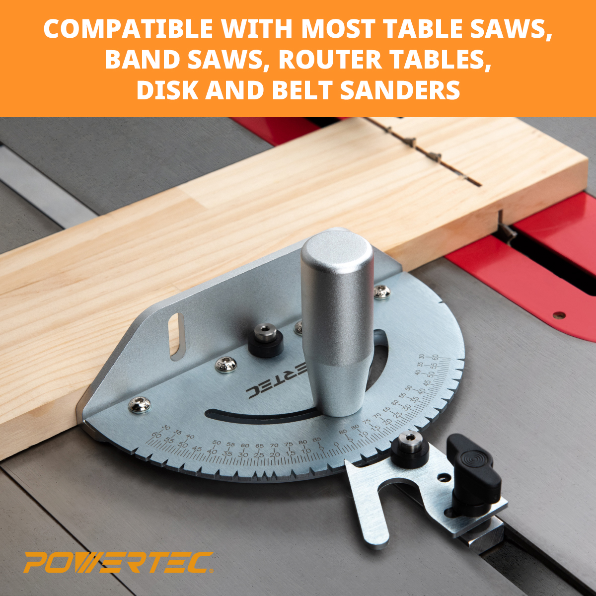 錫杖　MA257 Universal Table Saw Miter Gauge (27 Angle Stops) | POWERTEC