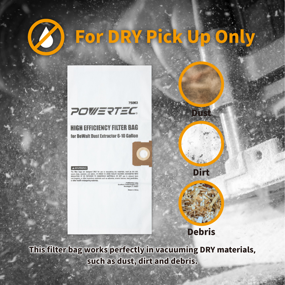 9 Sacchetti Per Aspirapolvere Compatibili Con DEWALT 6-10 Galloni, Modello DXVA19-4101