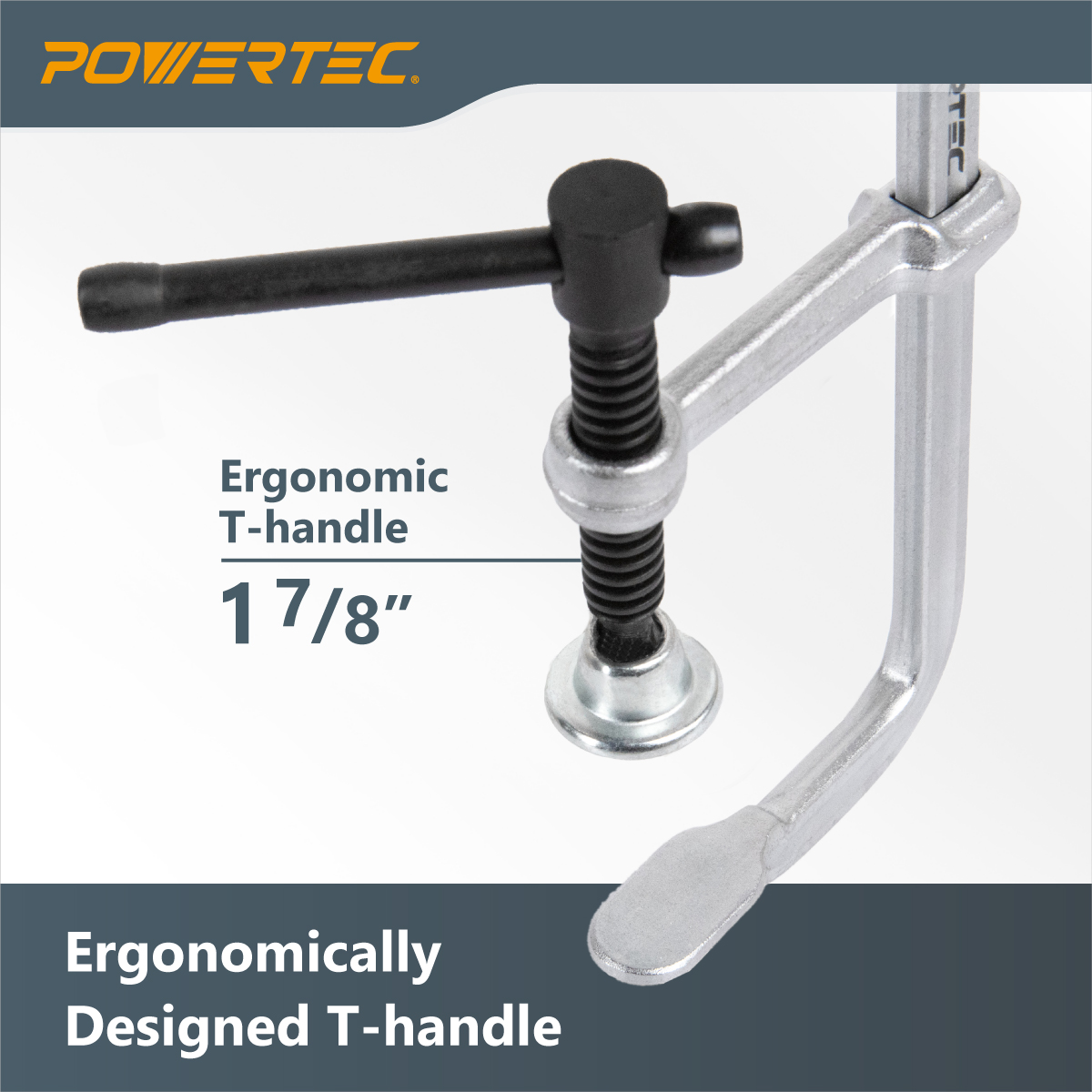 POWERTEC 71592 10-Inch F Clamp Heavy Duty F Style Bar Clamps For Woodworking, 330 Lb Capacity Each – 2 Pack - View #5