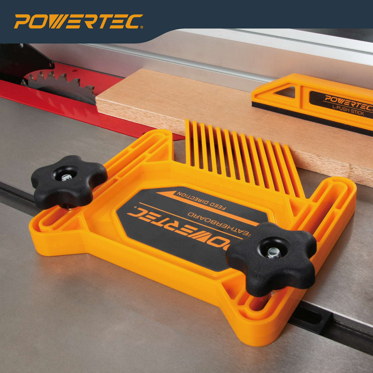 POWERTEC Stackable Featherboard Set – For Table Saw, Router Table & Band Saw, T-Track & Miter Slot Mount (2 Pack) - View #8