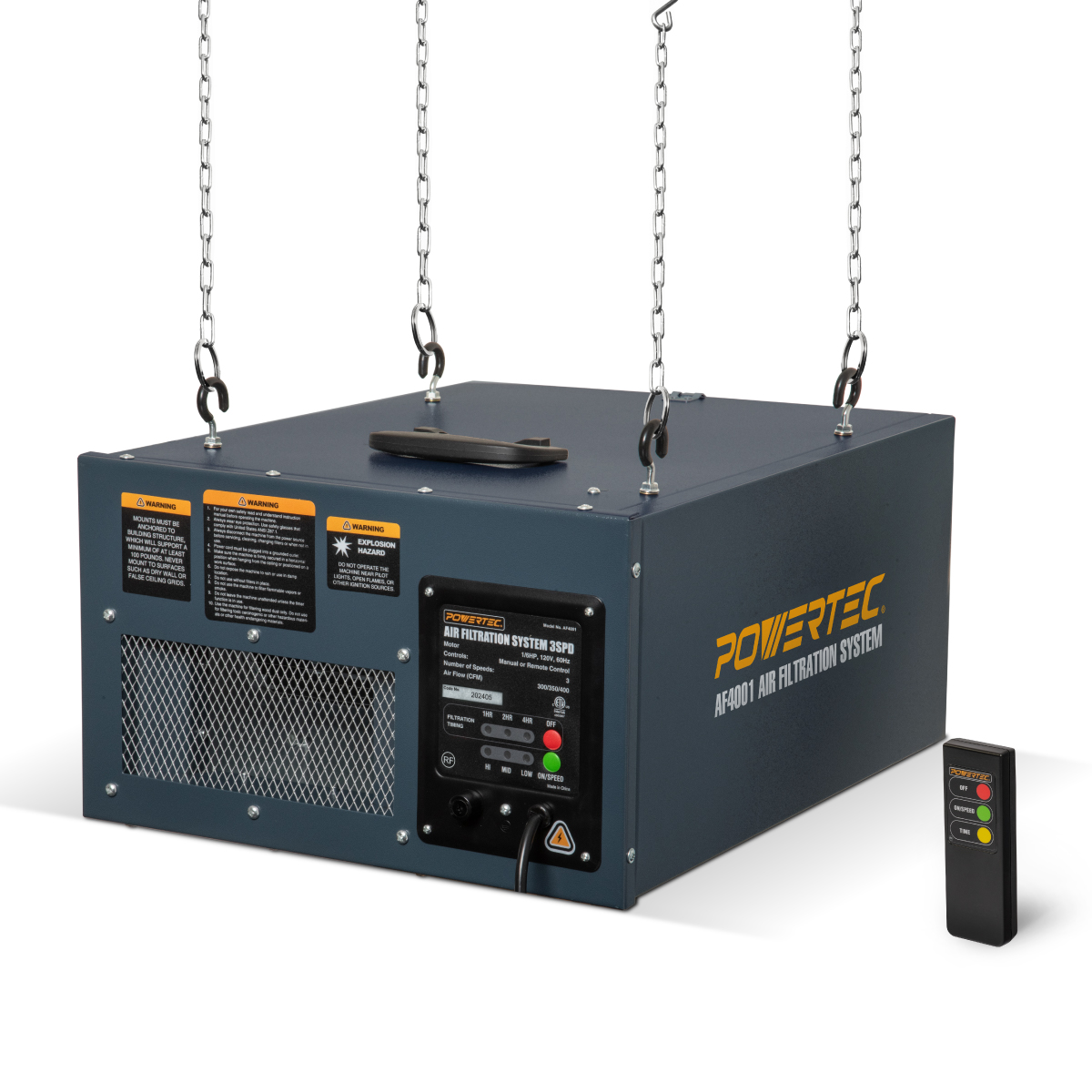 Remote Controlled 3-Speed Air Filtration System | POWERTEC Saw