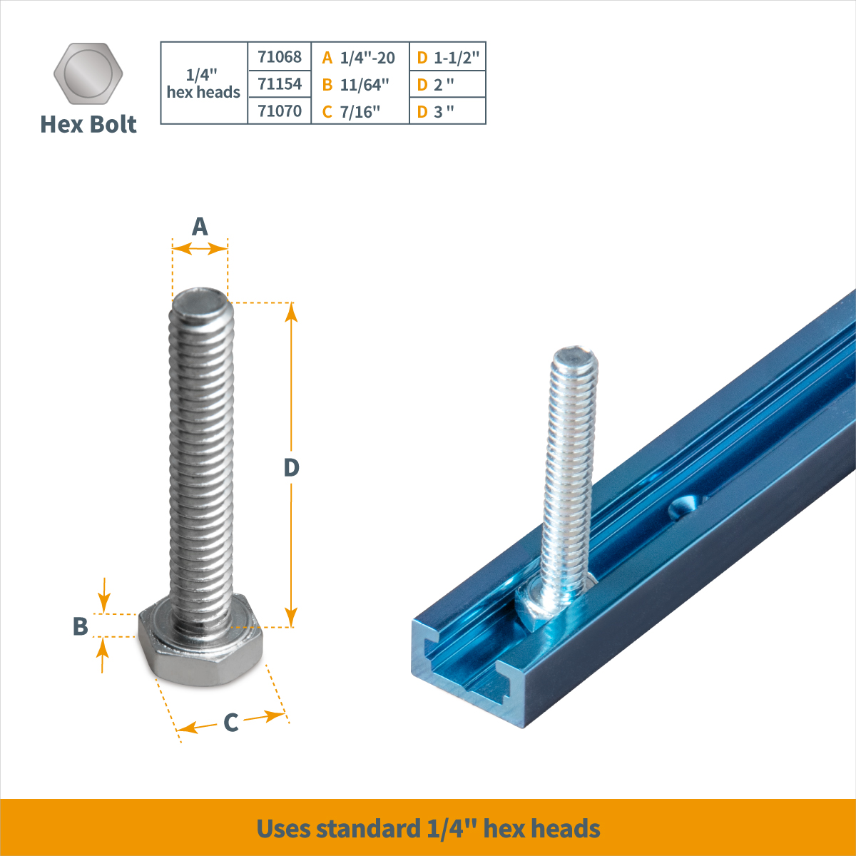 Universal T-Track 24 Inch, Double-Cut Profile with