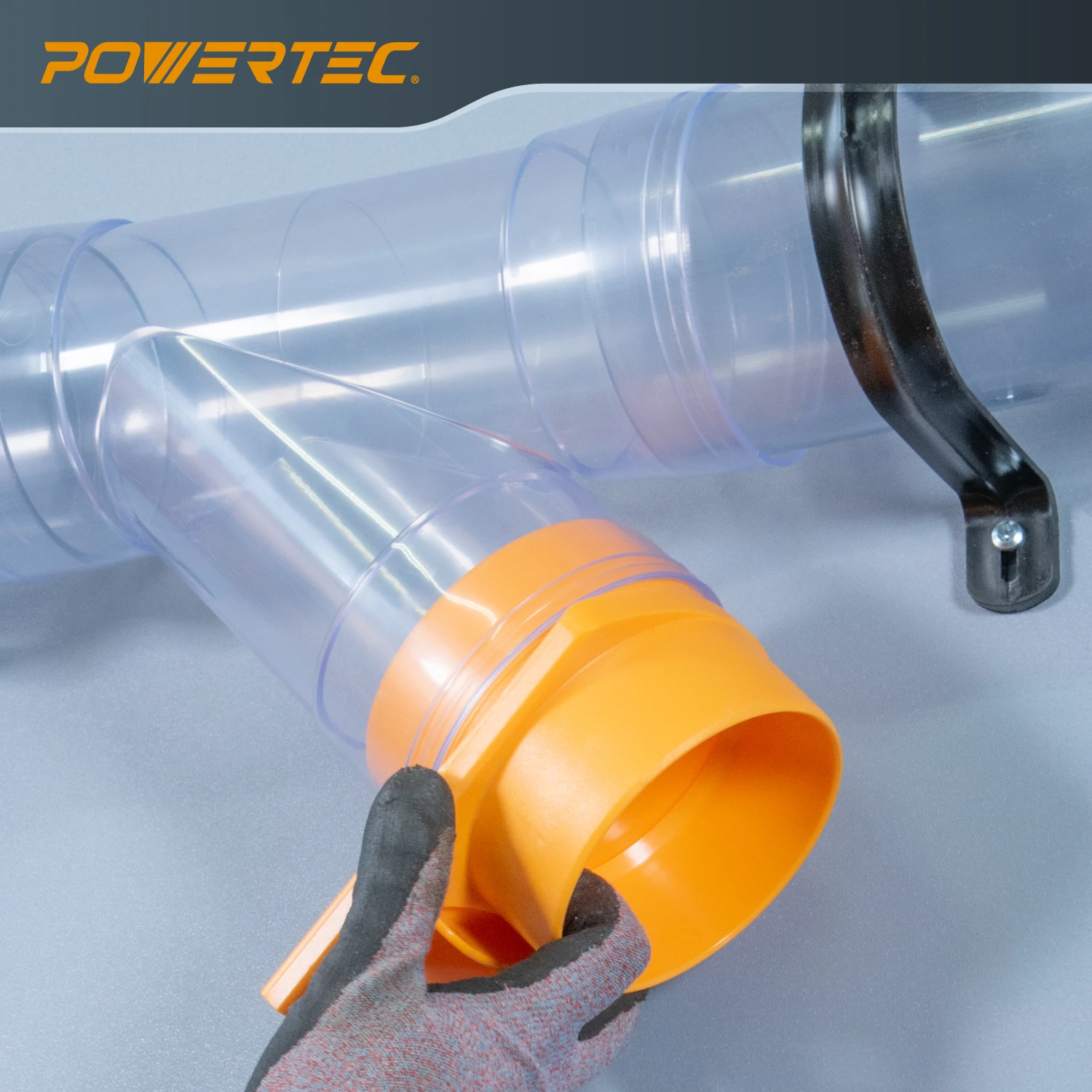 POWERTEC - - POWERTEC 4 x 10' Flexible PVC Dust Collection Hose with 2pcs Key Hose Clamps and Dust Port Adapter for Table Saw, Band Saw, Planer, Jointer, Woodworking and WoodShop