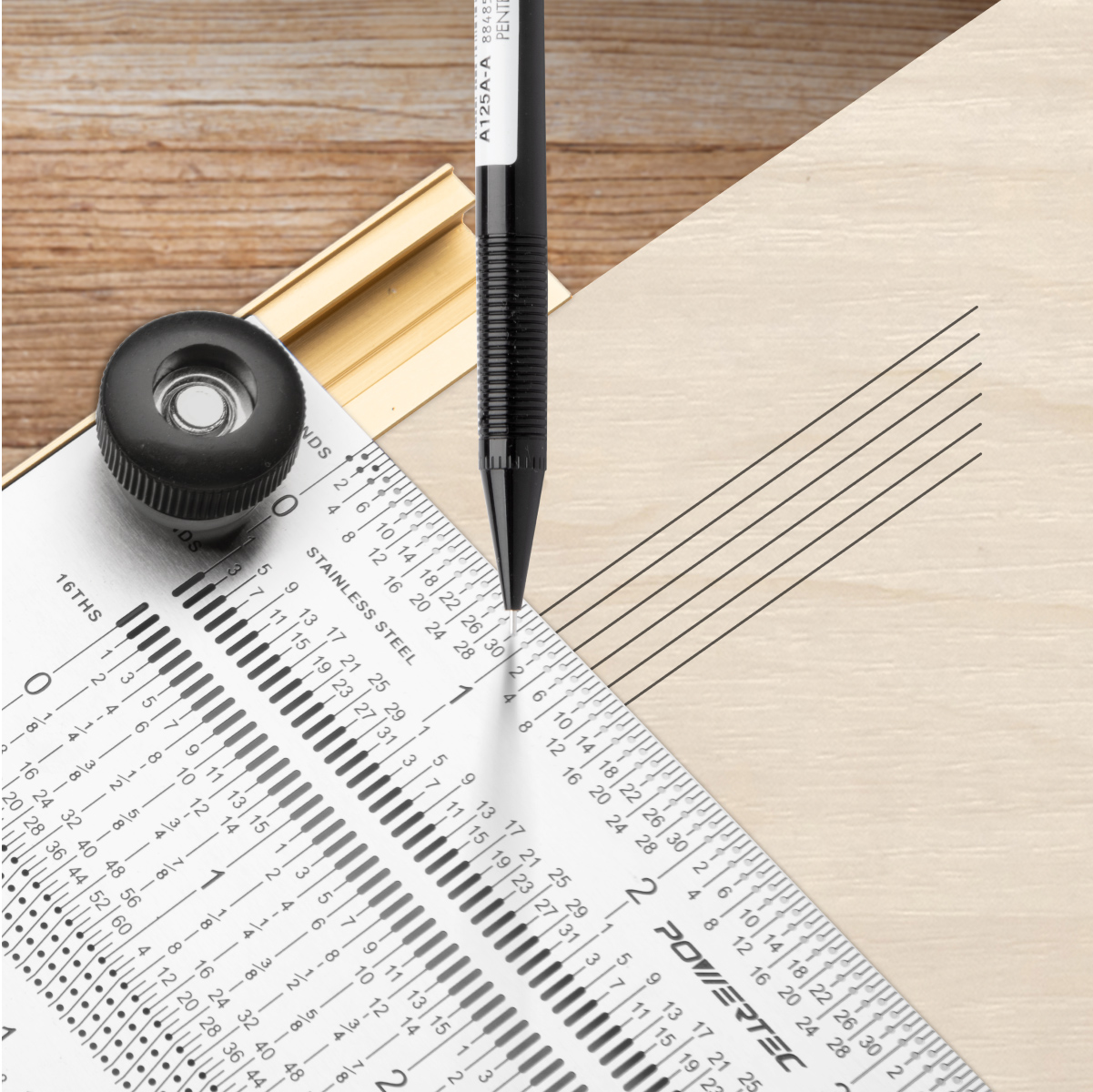 Precision Marking Ruler - POWERTEC | Marking T-Rule, Marking Ruler
