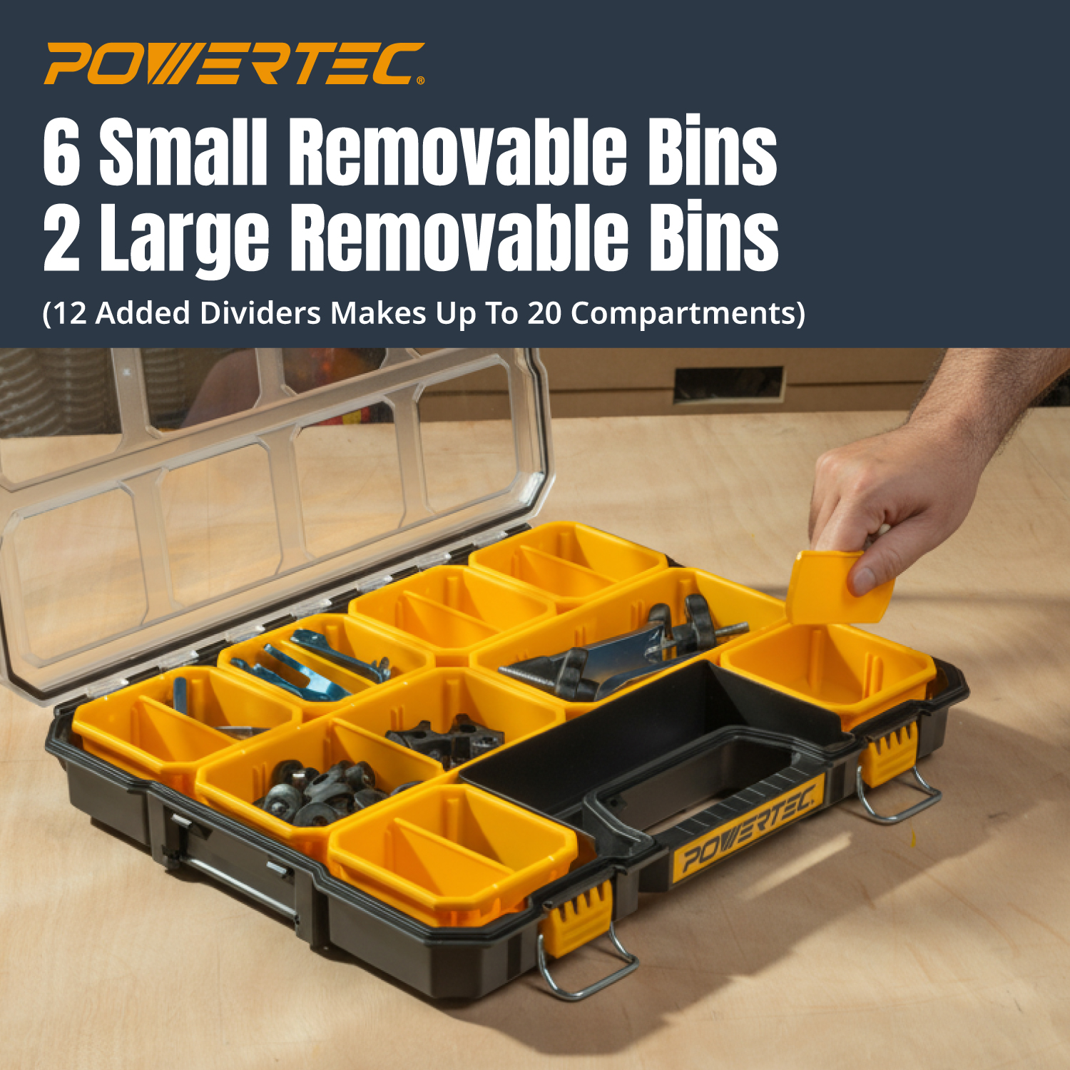Small Parts Organizer & Tool Box, 20-Compartment – POWERTEC