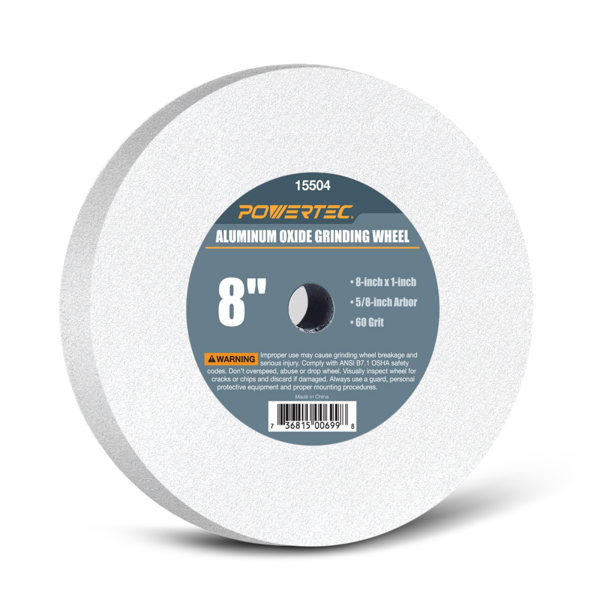 Task Tools 8-Inch Aluminum Oxide Grinding Wheel - 80 Grit For Bench Grinders