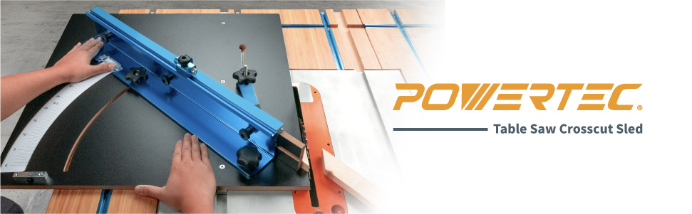 Powertec-table saw crosscut sled-tablesaw jig-POWERTEC woodworking accessories